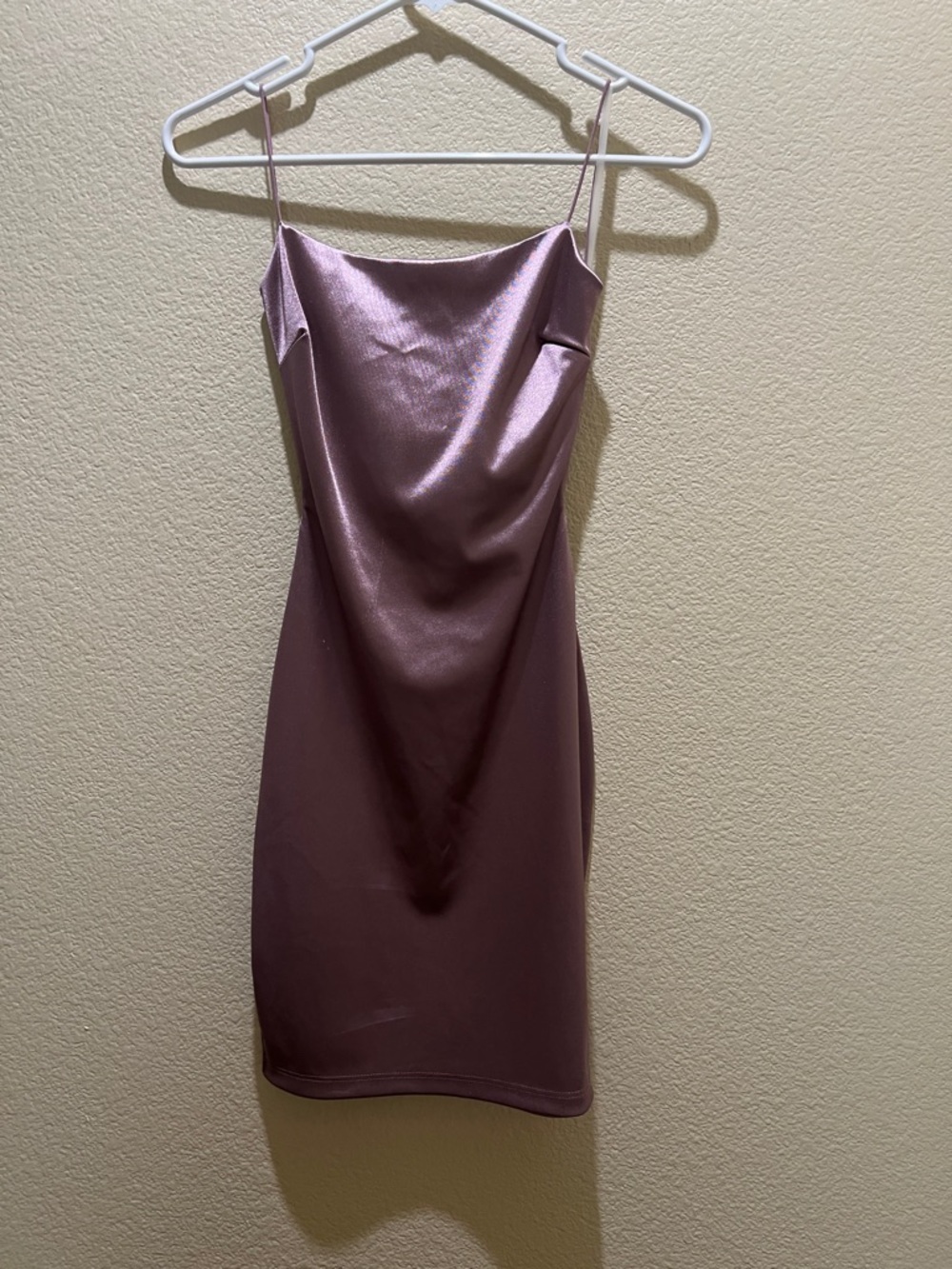 Satin Slip Midi Dress in Blush